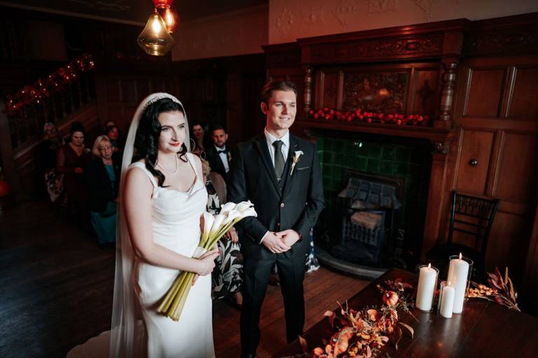 Bridge and groom wedding day at Cragwood