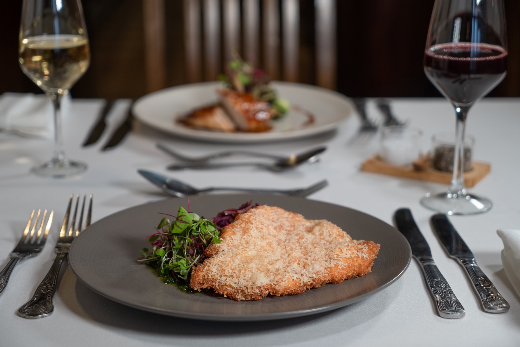 Merewood The Grill Restaurant Chicken Schnitzel Dish